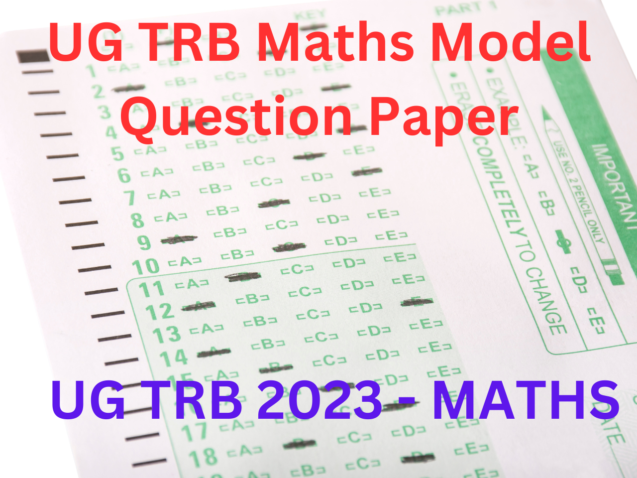 UG TRB Maths Model Question Paper
